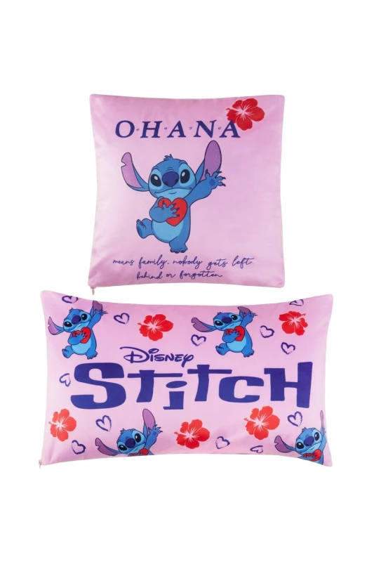 Image of Disney Stitch Pink Cushion Covers 2 Pack Pink unisex