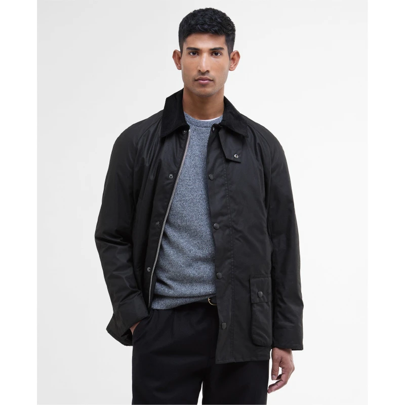 Image of Barbour Heritage Ashby Waxed Cotton Jacket - XL Black Coats and Jackets male MWX0339BK72 XL