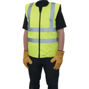 Image of XXL Hi-vis Yellow Reversible Body Warmer EN20471