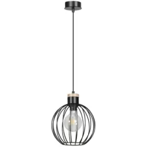 Image of Emibig Barbado Black Wire Frame Pendant Ceiling Light 1x E27