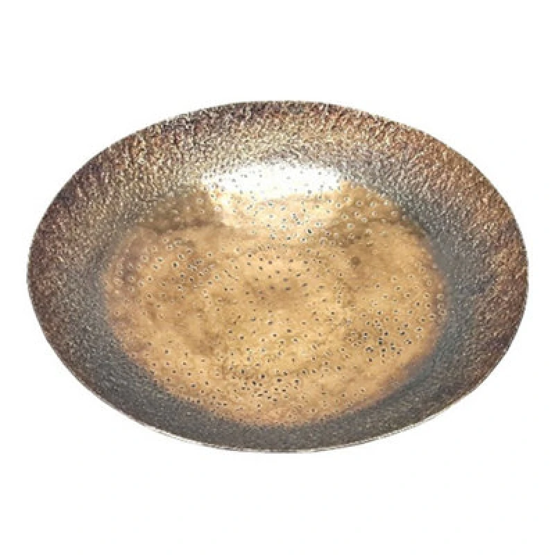 Image of Hill Interiors Zine Medium Decorative Wall Art Plate - Metal - L50 X W50 X H10 Cm - Bronze
