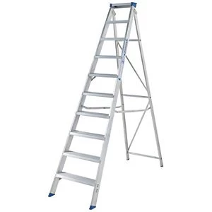 image of Werner MasterTrade 10 Tread Aluminium Swingback Stepladder