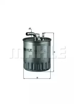 image of Fuel Filter KL100/2 78739153 by MAHLE Original