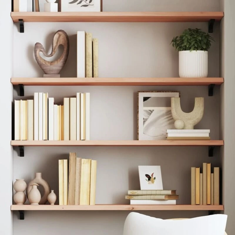 Image of VIDAXL Vidaxl - Wall Shelf 80x30x2cm Untreated Solid Wood Oak 8720845812638
