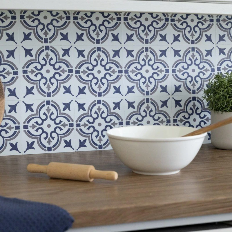 Image of D C Fix Self Adhesive Vinyl Wall Tiles Jamila Blue Blue unisex 0.42 SQM