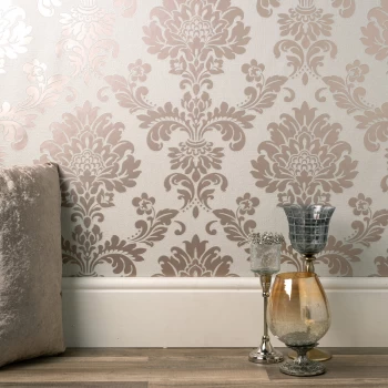 Image of Fine Decor Fine Decor Quartz Damask Wallpaper