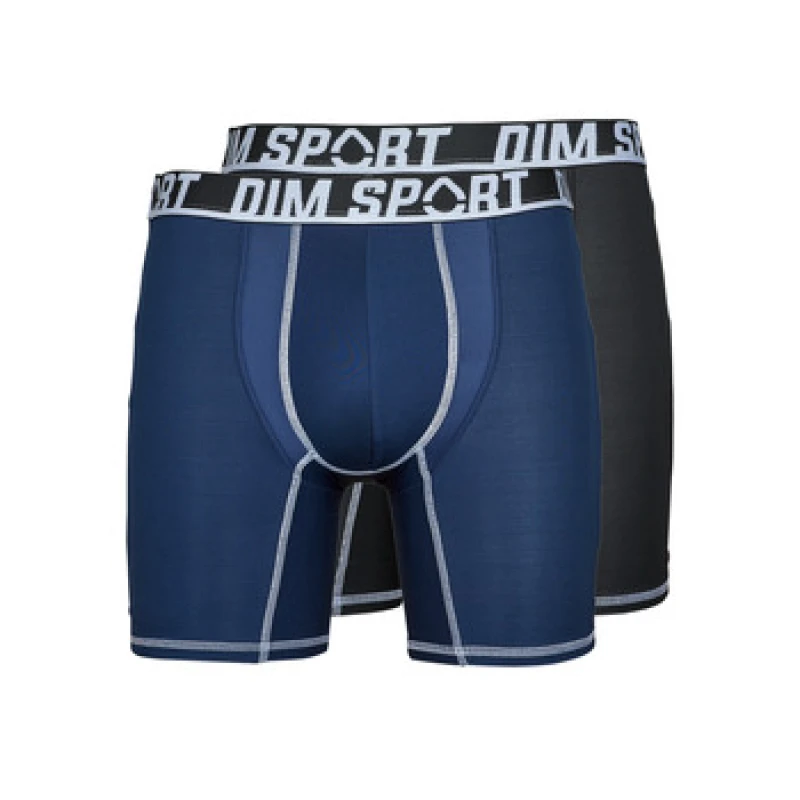 Image of Dim Pack of 2 Dim Sport Long Boxer Shorts Black + Navy Men S;XL;L;M;XXL