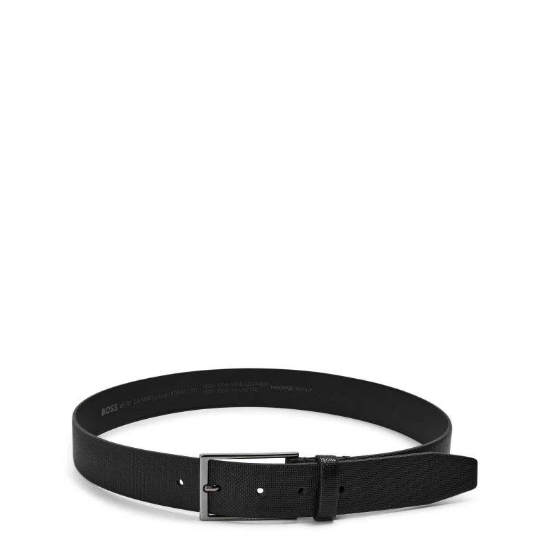 Image of BOSS Mens Carmello S Leather Belt - Black Male 80
