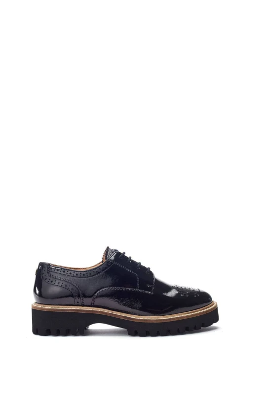 Image of Moda In Pelle Womens 'Evranna' Patent Leather Brogues in Black Size: 5 Black Female 5