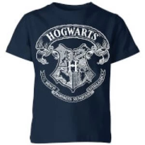 image of Harry Potter Hogwarts Crest Kids T-Shirt - Navy - 11-12 Years