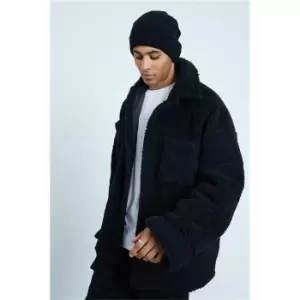 Image of I Saw It First Black Borg Trucker Jacket - Black