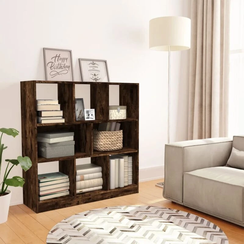 Image of VIDAXL Vidaxl - Book Cabinet Smoked Oak 97.5x29.5x100cm Engineered Wood 8720845694098
