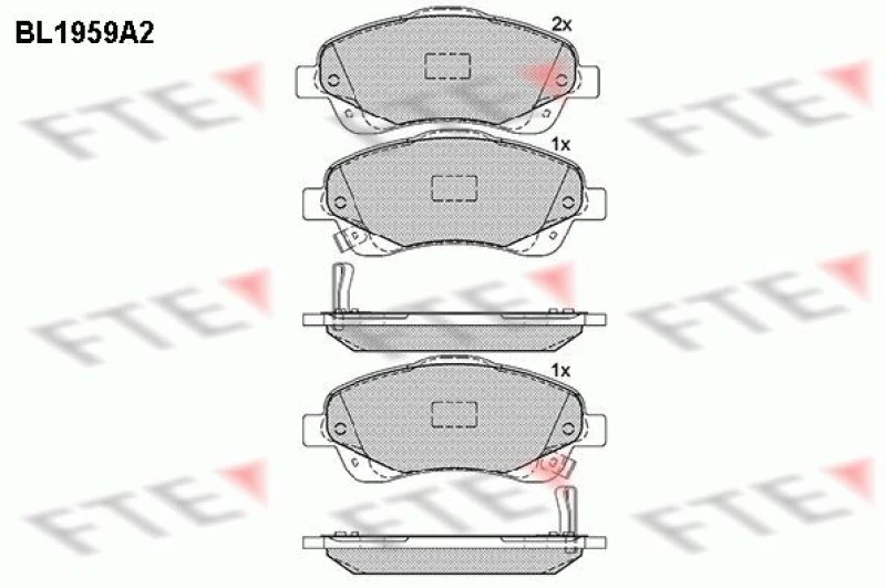 Image of Brake pad set FTE 9010545
