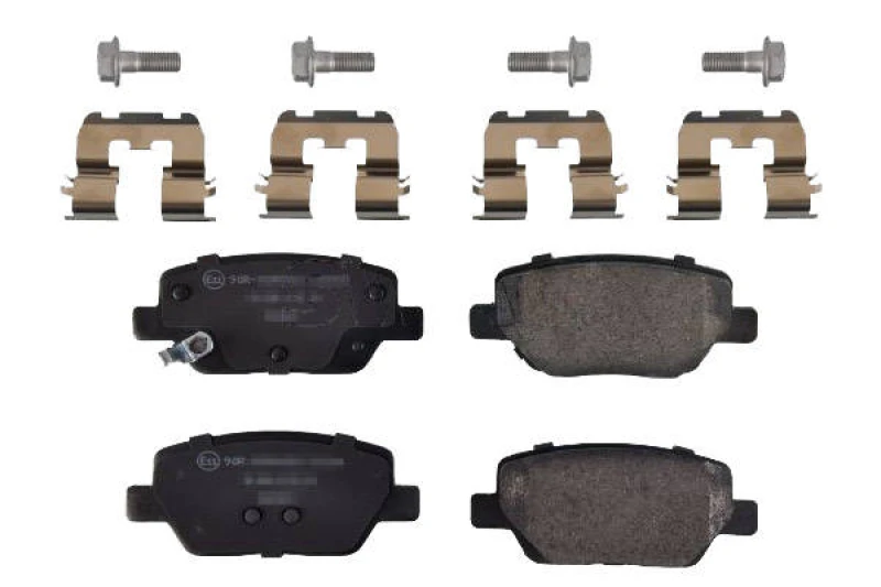 Image of SWAG 33 10 1783 Brake pad set Rear Axle, with acoustic wear warning, with fastening/mounting material, with fastening material Brake Pad Set,disc bra