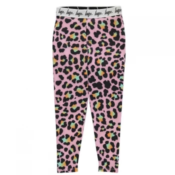 Hype Pink Disco Leopard Kids Leggings - Pink