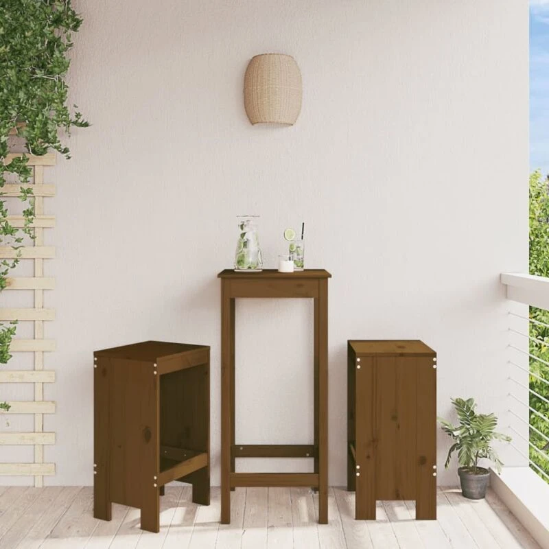 Image of vidaXL Bar Stools 2 pcs Honey Brown 40x36x75cm Solid Wood Pine, Brown 825348