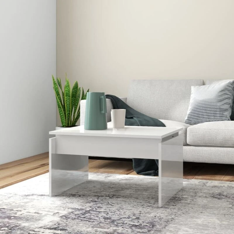 Image of VIDAXL Coffee Table High Gloss White 68x50x38cm Engineered Wood Vidaxl 8720286606780
