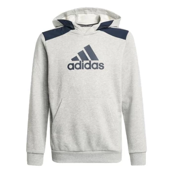 Image of adidas Logo Hoodie Kids - Medium Grey Heather / Legend I