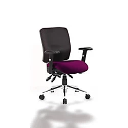 Image of Dynamic Independent Seat & Back Task Operator Chair Height Adjustable Arms Chiro Black Back, Tansy purple Seat Medium Back