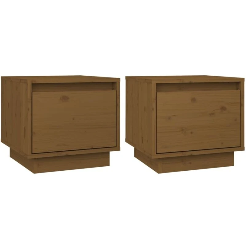 Image of VIDAXL Bedside Cabinets 2 pcs Honey Brown 35x34x32cm Solid Wood Pine Vidaxl 8720286842287