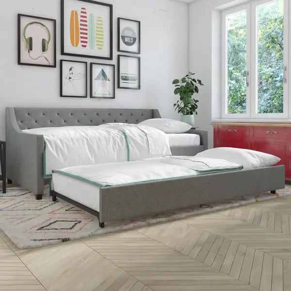 Image of Novogratz Linen Daybed Grey