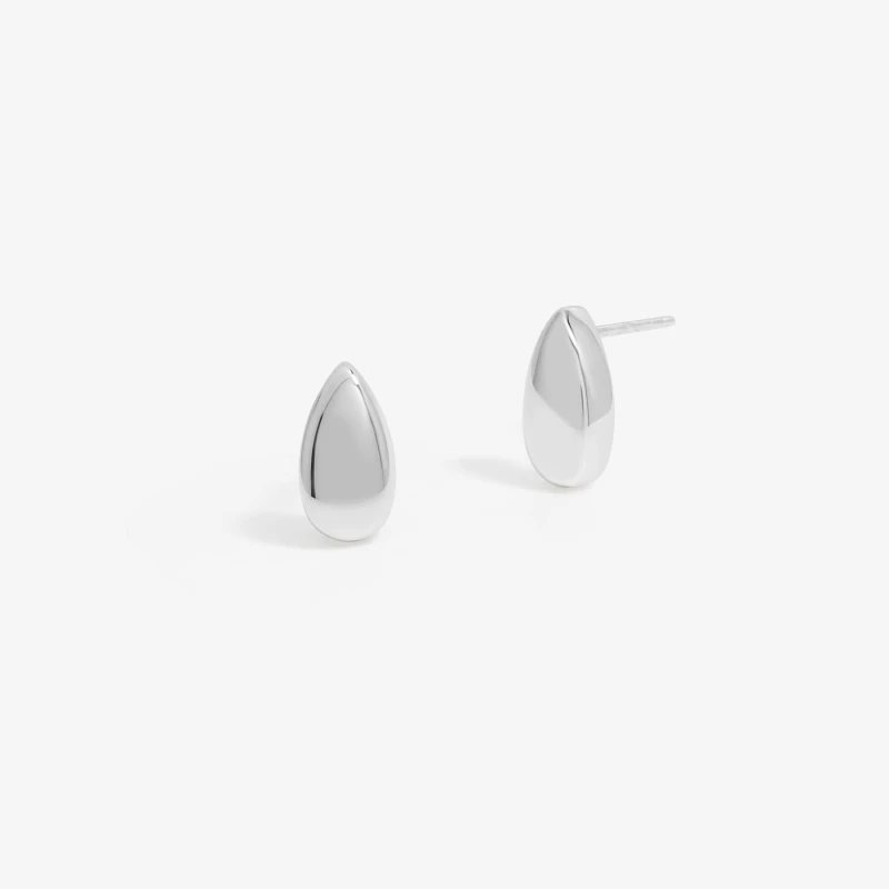 Image of Simply Silver Sterling Silver 925 Polished Tear Drop Stud Earrings Silver
