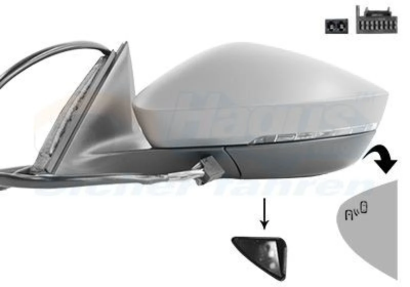 Image of VAN WEZEL Wing mirror VAN WEZEL 7638825