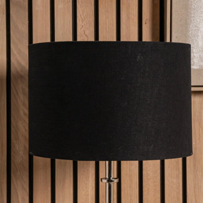 Image of Pacific Lifestyle 40Cm White Linen Drum Table Lampshade Self Lined Cylinder Floor Lamp Shade