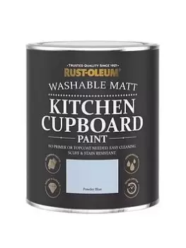 image of Rust-Oleum Kitchen Cupboard Paint In Powder Blue - 750 Ml Tin