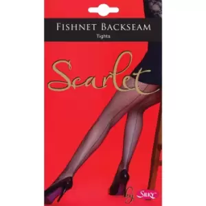 image of Silky Womens/Ladies Scarlet Backseam Fishnet Tights (1 Pair) (Large (42-48)) (Black)