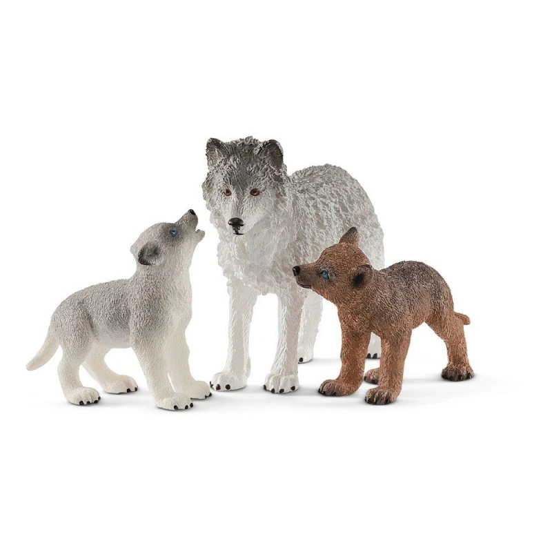 Image of Figurine: Schleich Wild Life Mother Wolf with Pups Toy Figures Set, 3 to 8 Years, Multi-colour (42472) Multi