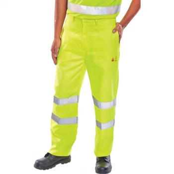 Image of Click Fireretardant Anit Static 38" Waist with Tall Leg Safety Trousers Saturn Yellow
