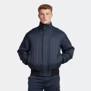 Image of Mens Casuals Vertical Padded Bomber Jacket - Dark Navy - L