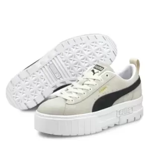 image of Puma Sportstyle Mayze Suede Trainers - Cream