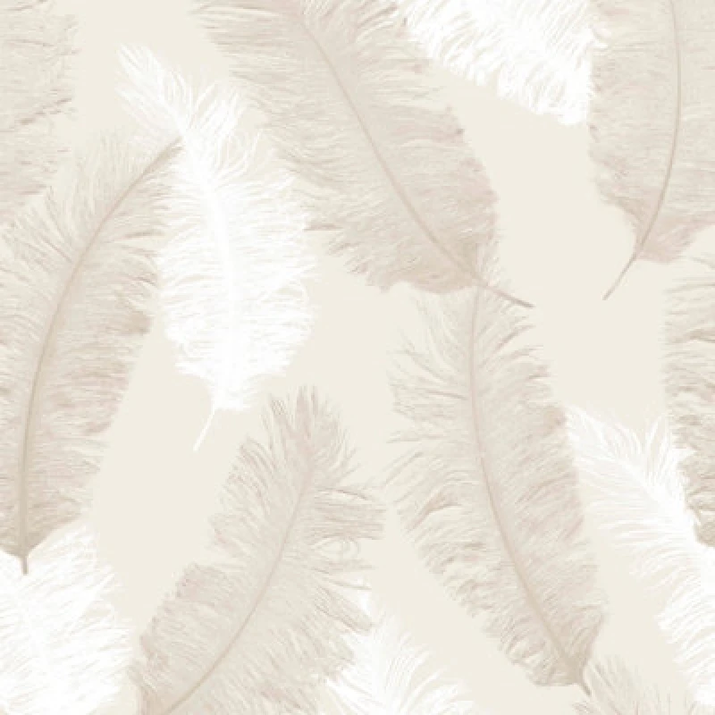 Image of Grandeco Floating Feathers Textured Wallpaper, Taupe