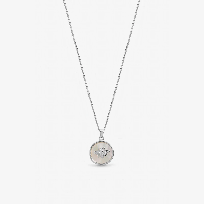 Image of Inicio Sterling Silver Bumblebee Pendant - Gift Pouch Silver female One Size