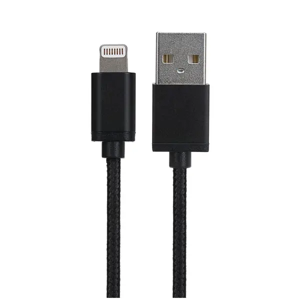 Image of Maplin Maplin Lightning to USB-A Cable - Black, 1m MAP-USB2P-AMLM-1M
