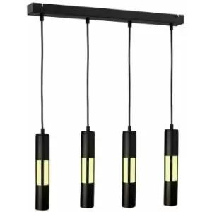 image of Keter Magnum Bar Pendant Ceiling Light Black, Gold, 60cm, 4x GU10