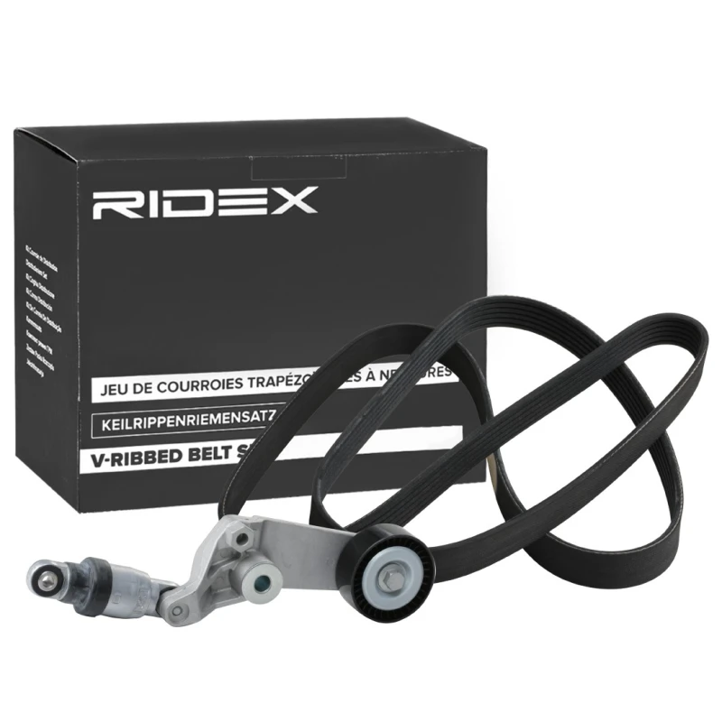 Image of RIDEX 542R0725 V-ribbed belt set EPDM (ethylene propylene diene Monomer (M-class) rubber) V-Ribbed Belt Set (542)