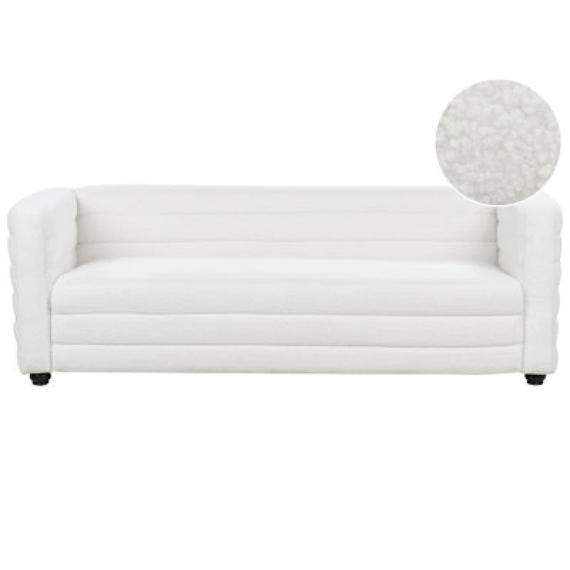 Image of Beliani Sofa 3 Seater Hofn Boucle Off-White