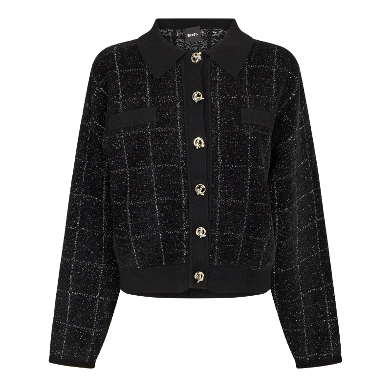 Image of Boss Womens Fironia Knitted Top Black female 8 (S)
