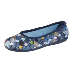 Image of Sleepers Womens/Ladies Samira Ballerina Slippers (7 UK) (Blue)