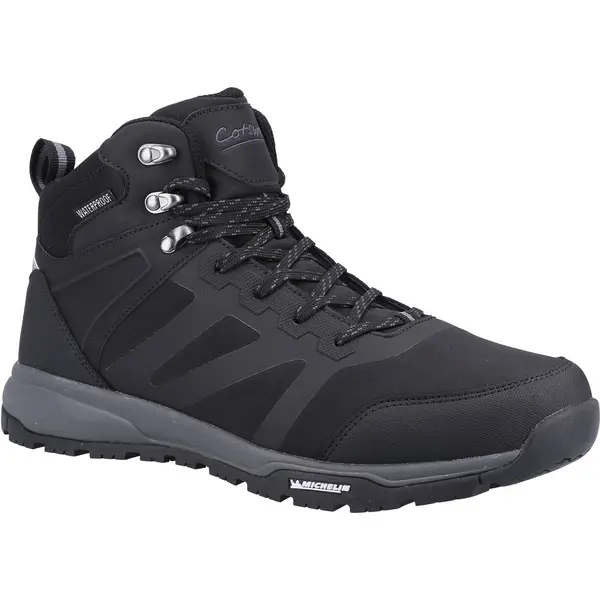 image of Cotswold Mens Kingham Mid Waterproof Walking Hiking Ankle Boots - UK 10 Black male GDE2704BLK10