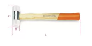 image of Beta Tools 1390N Nylon Face Hammer Hickory Shaft 22mm Face 013900522