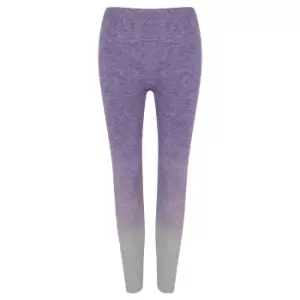 image of Tombo Womens/Ladies Seamless Fade Out Leggings (S/M) (Purple/Light Grey Marl)