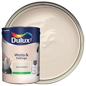 Image of Dulux Walls & Ceilings Natural Hessian Silk Emulsion Paint 5L