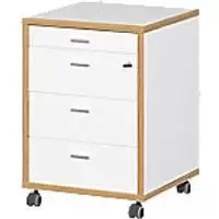 image of Germania Mobile Pedestal with 4 Drawers 4174-513 GW-Helsinki Melamine White, Navarro Oak 430 x 590 x 440 cm