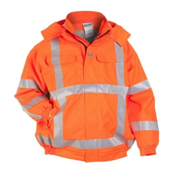 image of Moers Multi SNS Flame Retardant Anti-static High Visibility Waterproof Pilot Jacket Orange - Size S