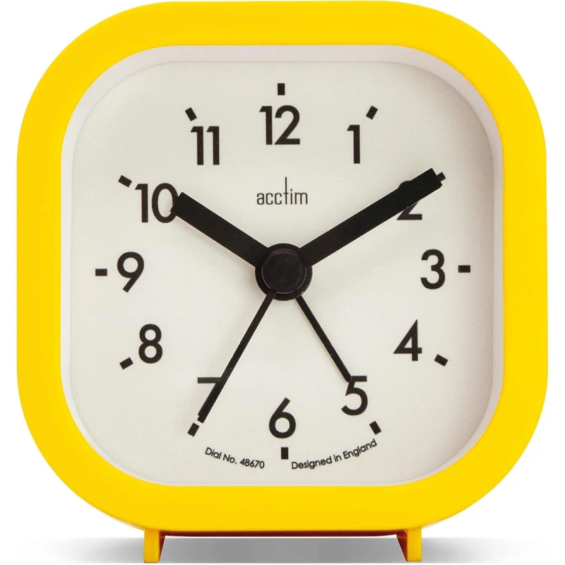 Image of Acctim Acctim Robyn Mini Bedside Yellow Alarm Clock 16301
