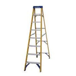 Image of Abru Fibreglass Swingback Step Ladder 8 Tread Yellow 7160818